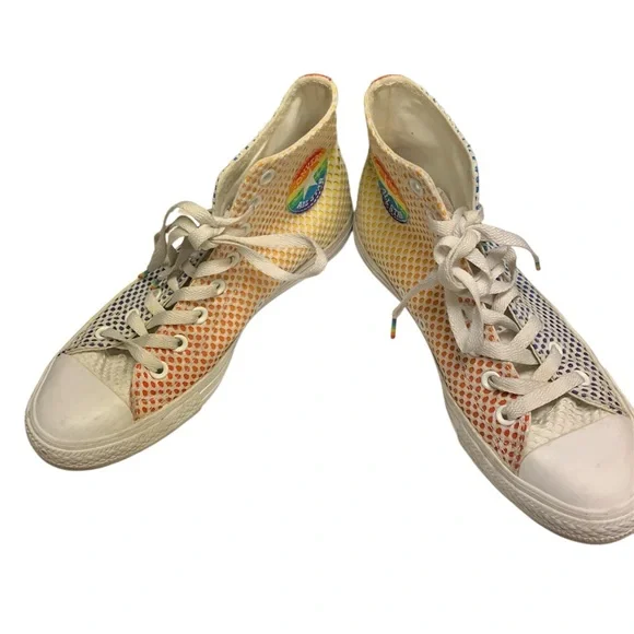 Converse Chuck Taylor All Star Pride Mesh High Top Sneakers - Size M7.5 W9.5 - Picture 1 of 5